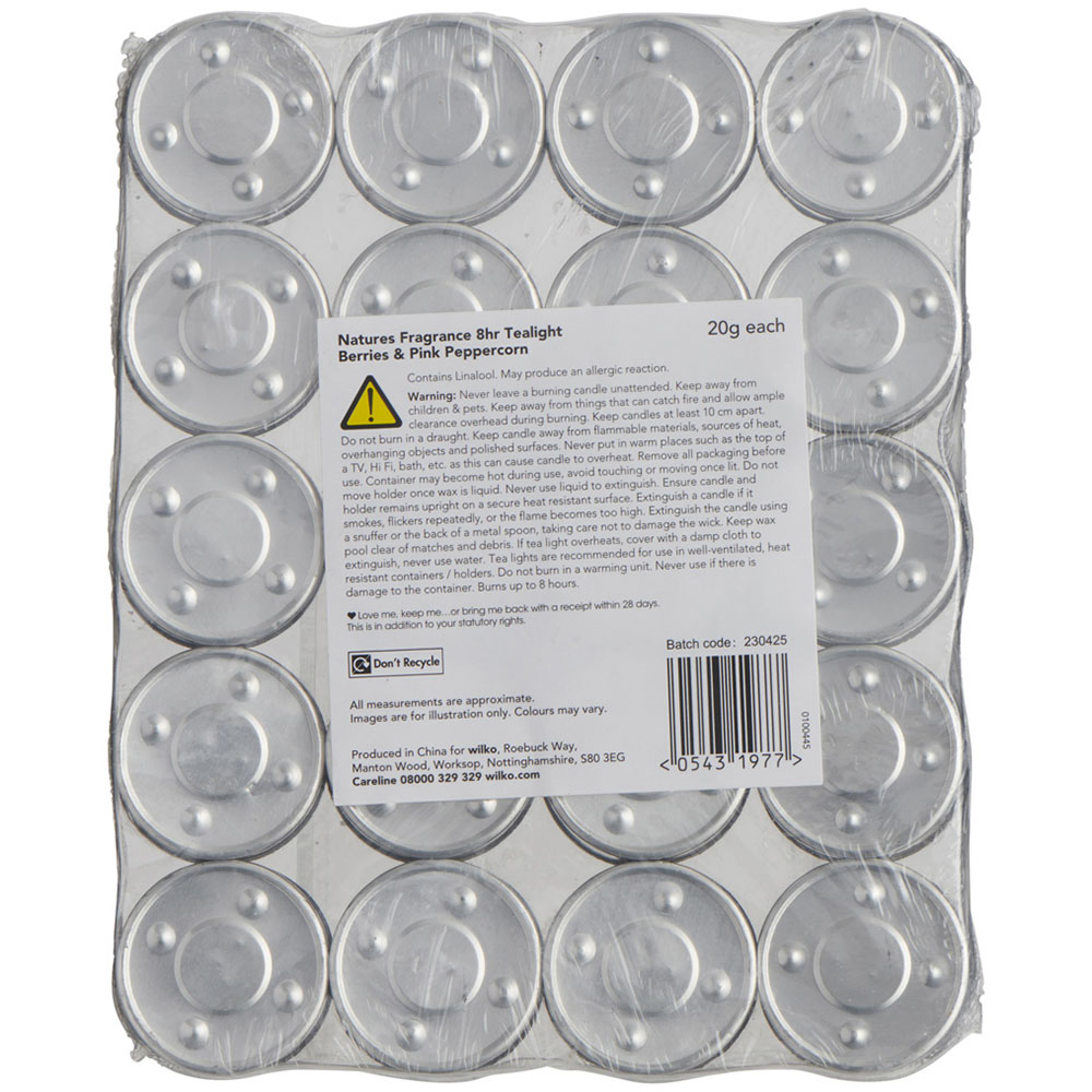 Natures Fragrance Berries and Pink Peppercorn Tealights 20 Pack Image 2