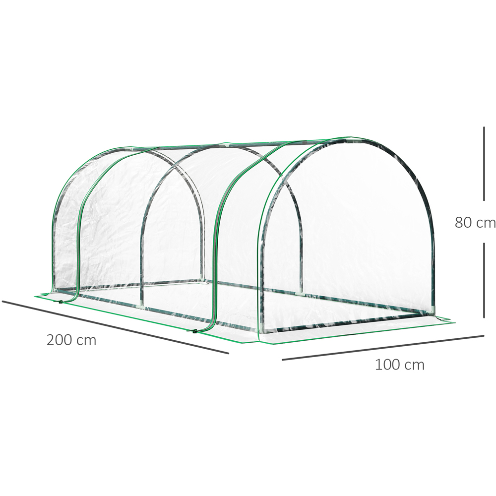 Outsunny Clear PE 3.2 x 6.5ft Tunnel Grow Greenhouse Image 7