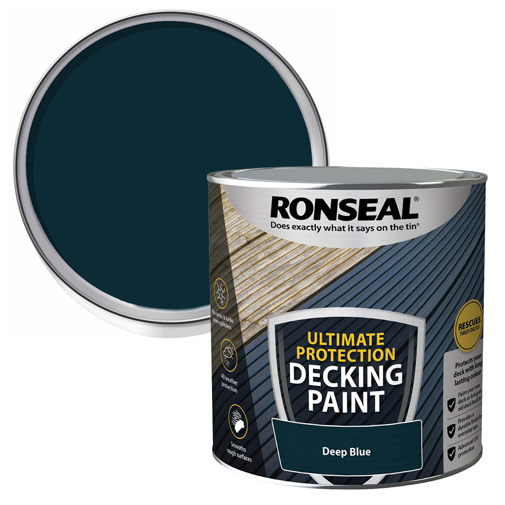 Ronseal Ultimate Protection Deep Blue Decking Paint 2.5L Image 1