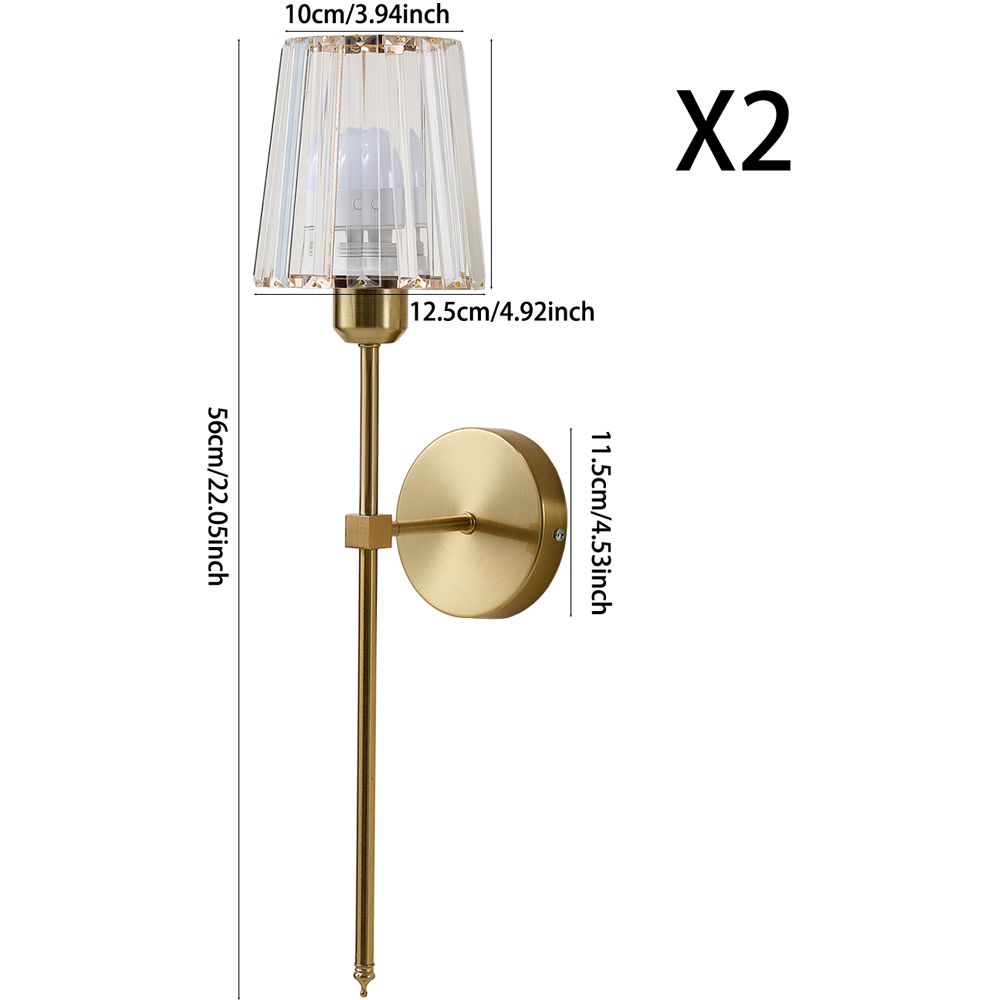 Living and Home Gold Glass LED Wall Sconce with Remote 2 Pack Image 8