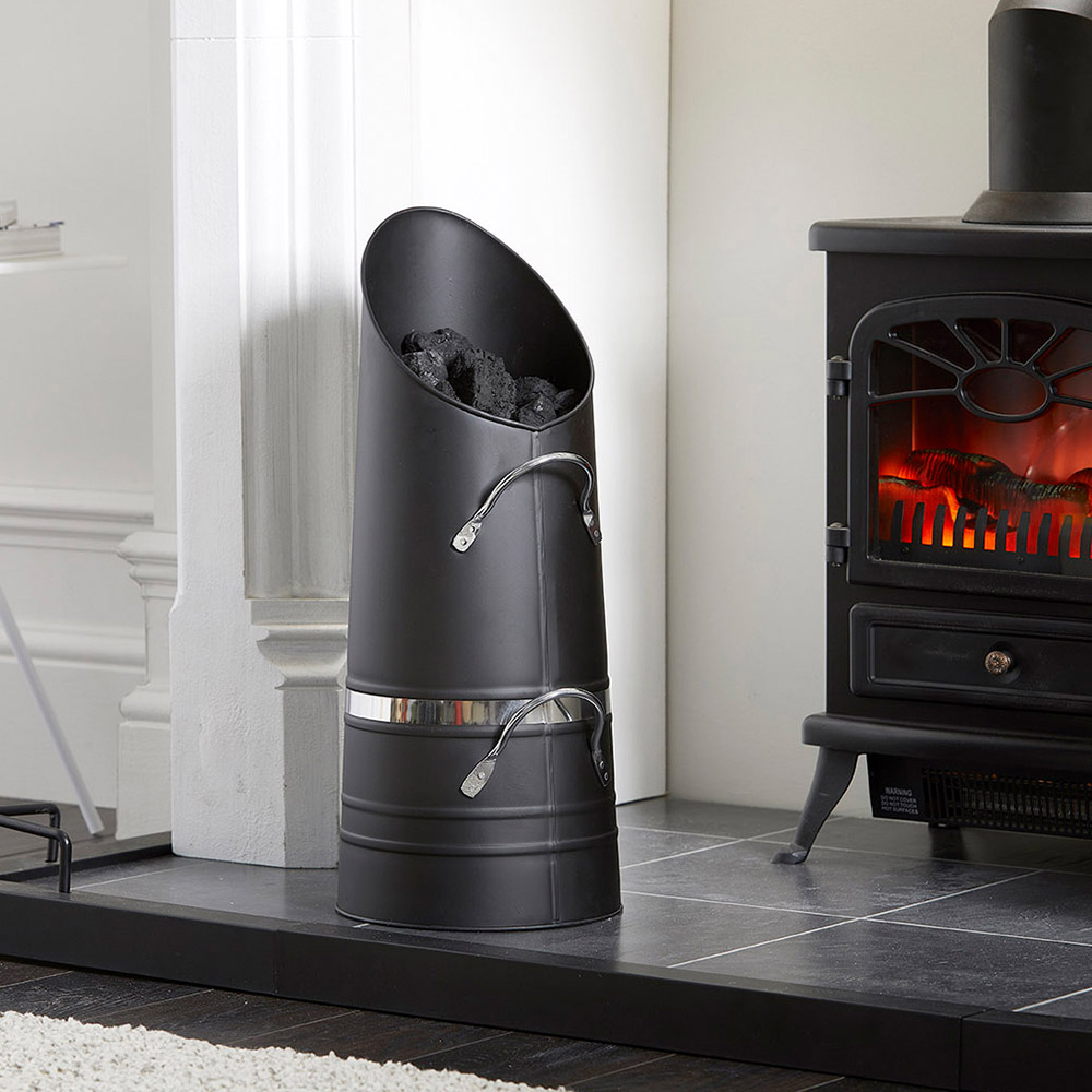 Inglenook Fireside Silver Band Metal Coal Hod Image 2