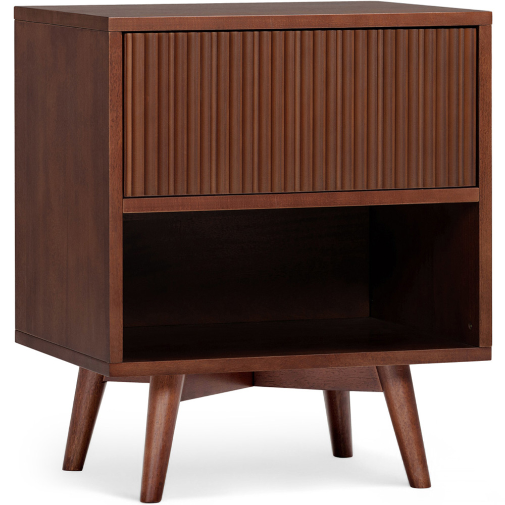 Teamson Home Tremolo Single Drawer Single Shelf Walnut Nightstand Image 2
