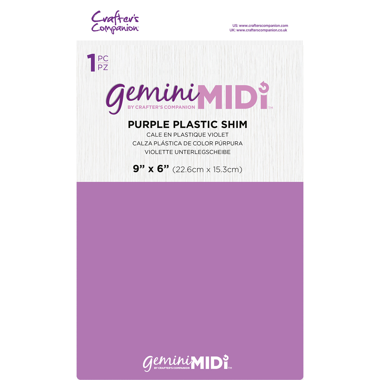 Crafter's Companion Gemini Midi Purple Plastic Shim - Purple Image