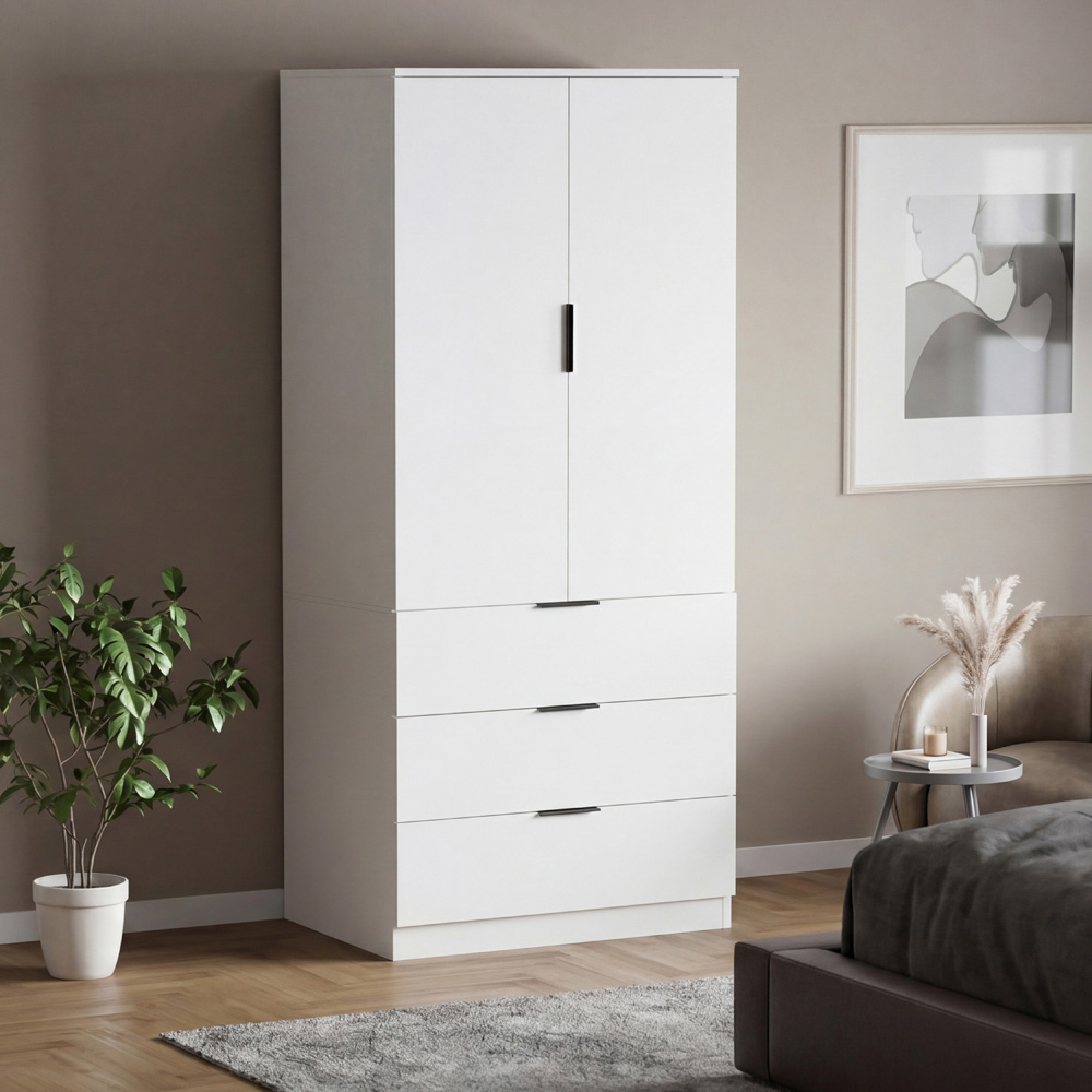 VIDA DESIGNS Trega 2 Door 3 Drawer White Wardrobe Image 5