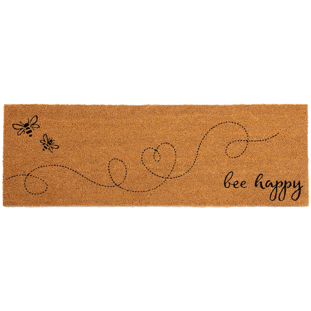 Astley Natural Bee Happy Coir Doormat 40 x 120cm Image 1