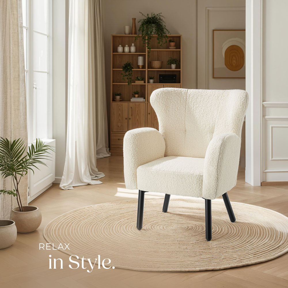 Tectake Vanersborg Padded Boucle Armchair Image 5