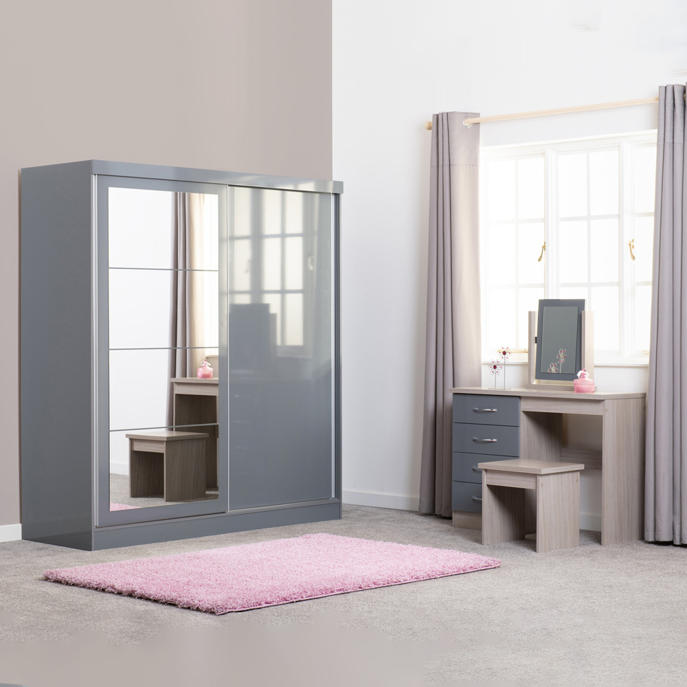 Seconique Nevada 2 Door Grey Sliding Wardrobe Image 7