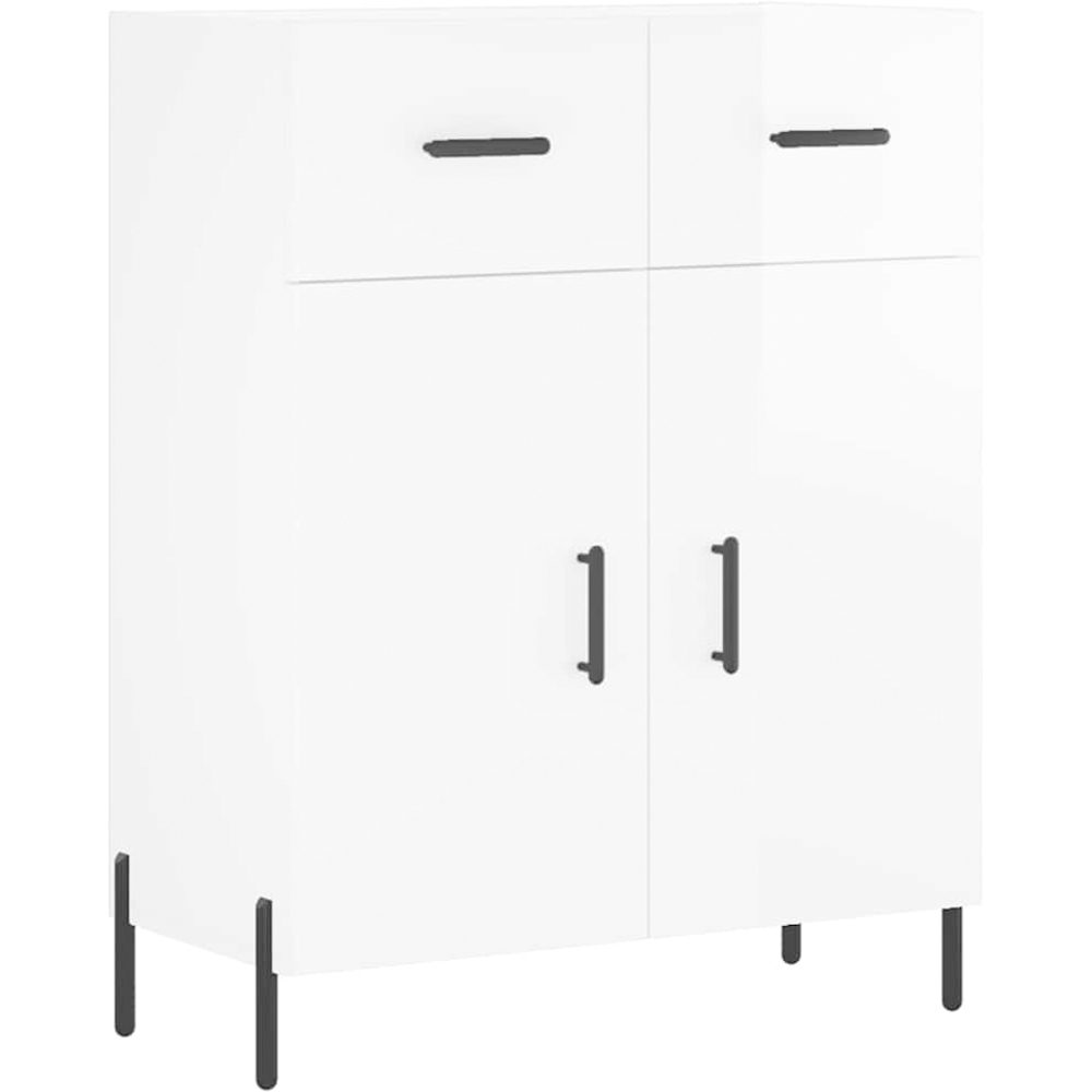 vidaXL 2 Door 2 Drawer High Gloss White Sideboard Image 2