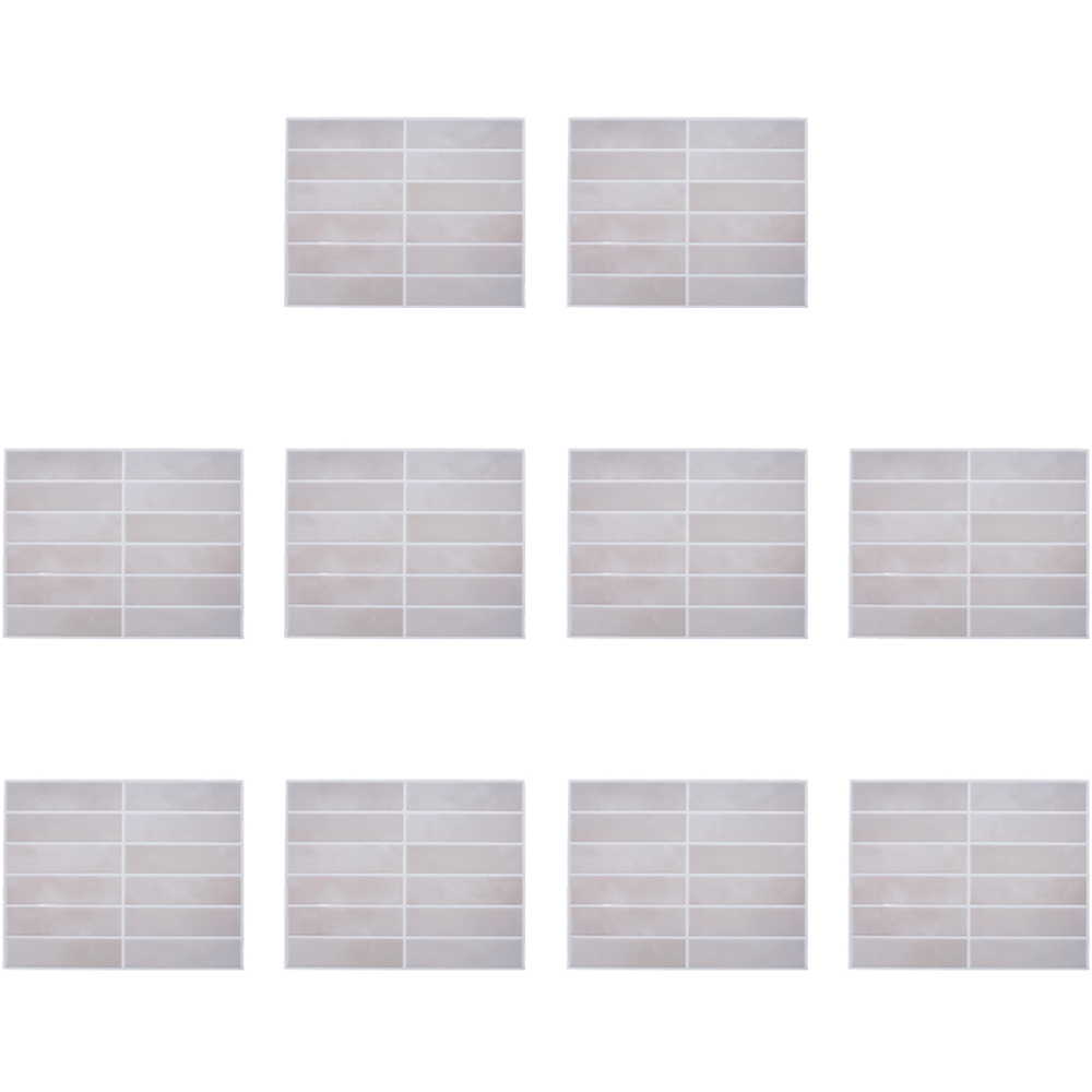 Living and Home Light Brown Rectangle Self Adhesive Wall Sticker 10 Pack Image 2