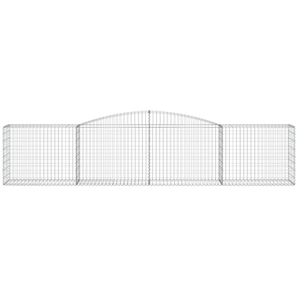 vidaXL Silver Galvanised Iron Arched Gabion Basket 400 x 50 x 80/100cm 8 Pack Image 4