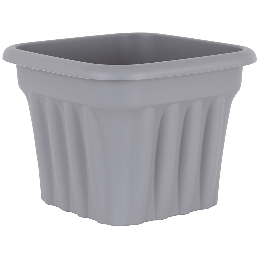 Wham Vista Upcycle Grey Recycled Plastic Square Planter 40cm 4 Pack Image 4