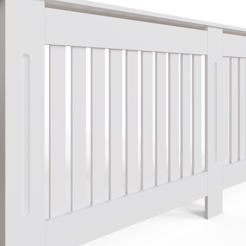 FWStyle White Vertical Slat MDF Radiator Cover XL Image 4