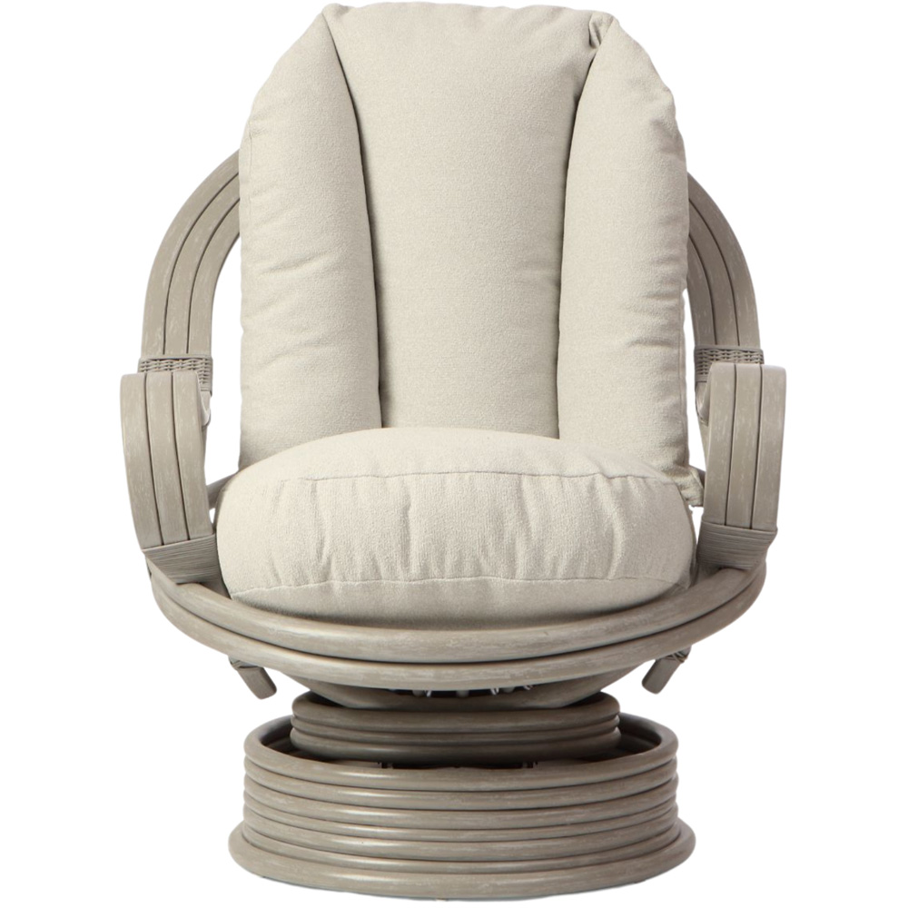 Desser Furniture Bali Grey Natural Rattan Alba Dusk Swivel Rocking Chair Image 3