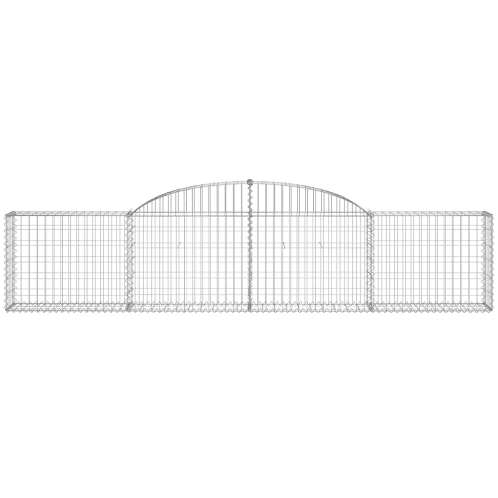 vidaXL Silver Galvanised Iron Arched Gabion Basket 300 x 30 x 60/80cm 2 Pack Image 2