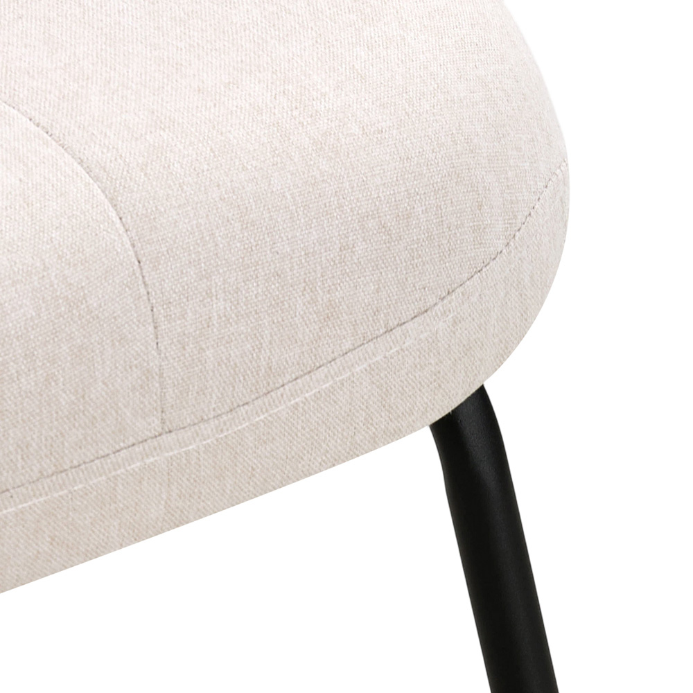 Living and Home Beige Soft Fabric Lounge Chair Image 5