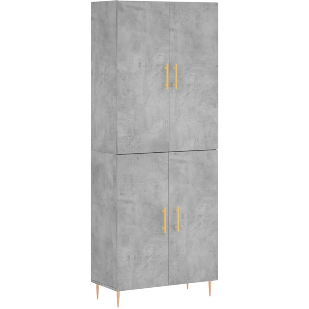 vidaXL 4 Door Concrete Grey Wooden Cabinet Image 2