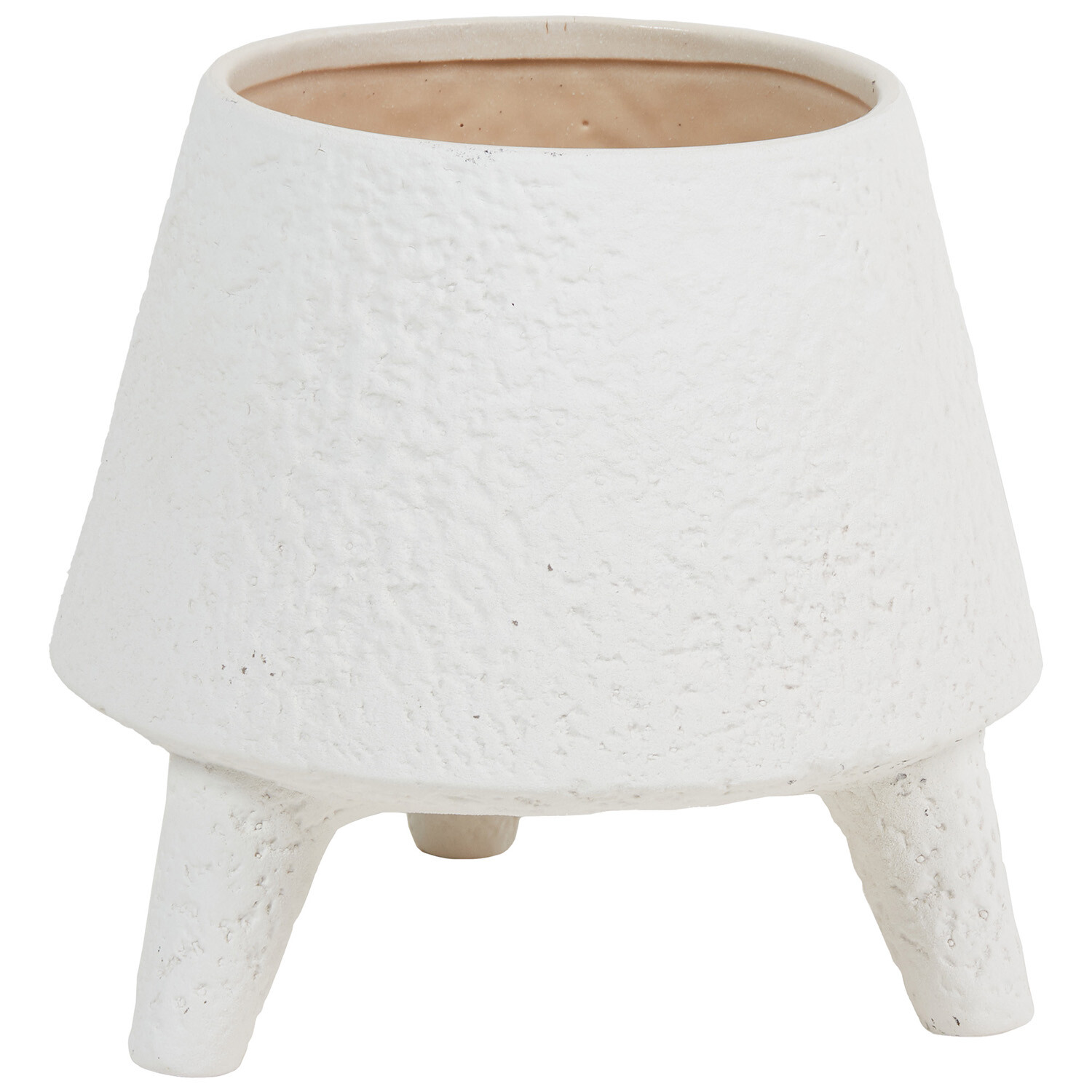 Footed Ceramic Planter - White Image 1