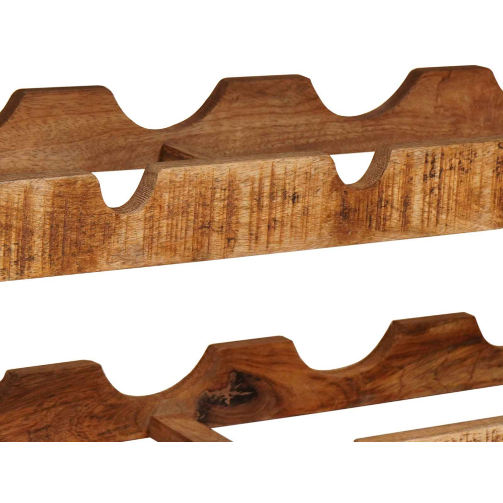 vidaXL 10 Bottle Brown Solid Rough Mango Wood Wall Mounted Wine Rack ...