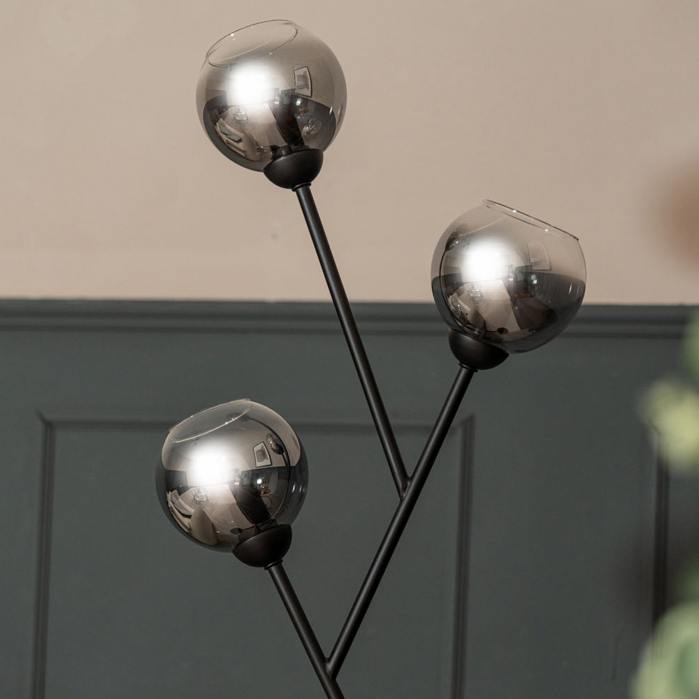 ValueLights Aria 3 Way Smoked Glass LED Floor Lamp Image 6