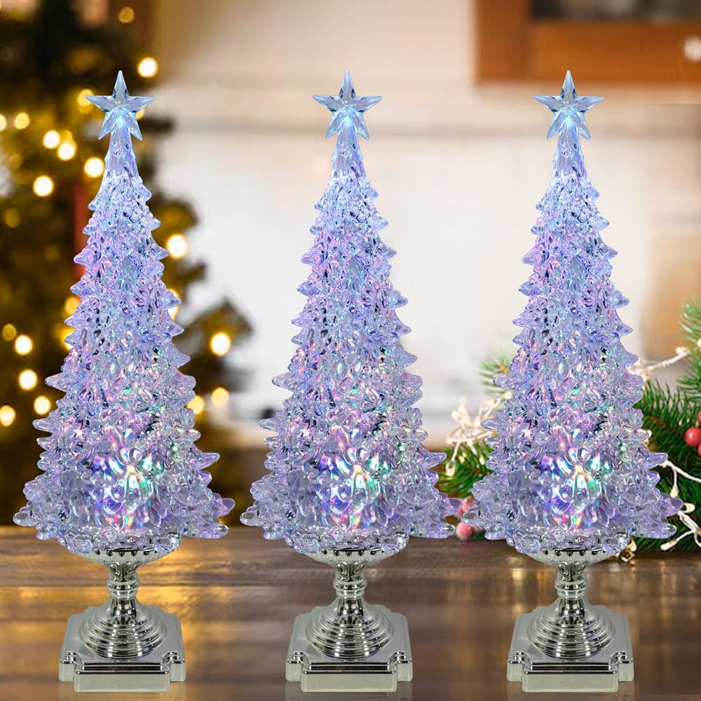 Set of 2 LED Trees - Clear Image 1
