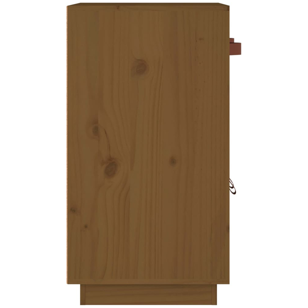 vidaXL 2 Door Single Drawer Honey Brown Pine Wood Sideboard Image 5