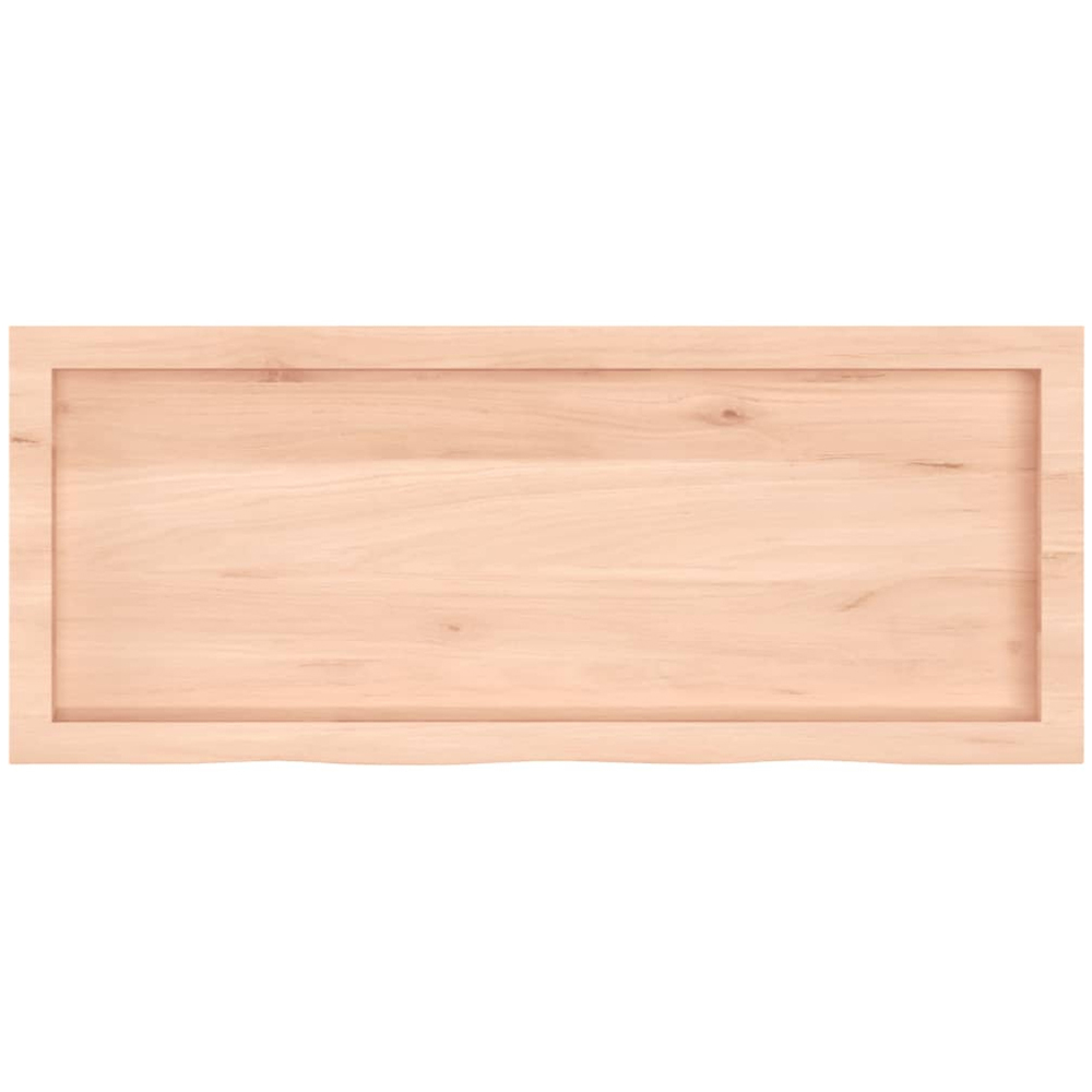 vidaXL 100cm Natural Untreated Solid Oak Wood Floating Wall Shelf Image 4