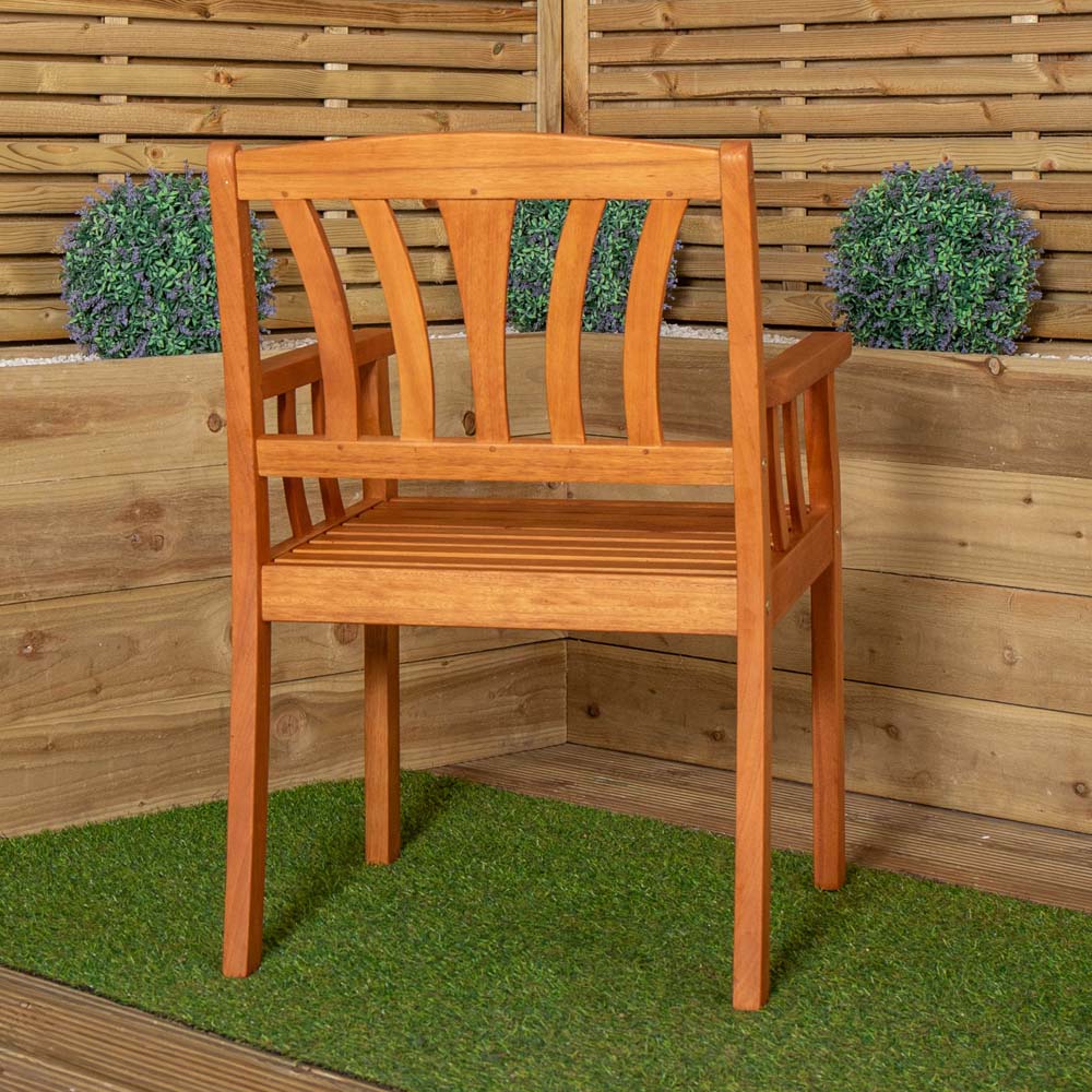 Samuel Alexander Kapalua Set of 2 Wooden Slatted Outdoor Dining Chair Image 5