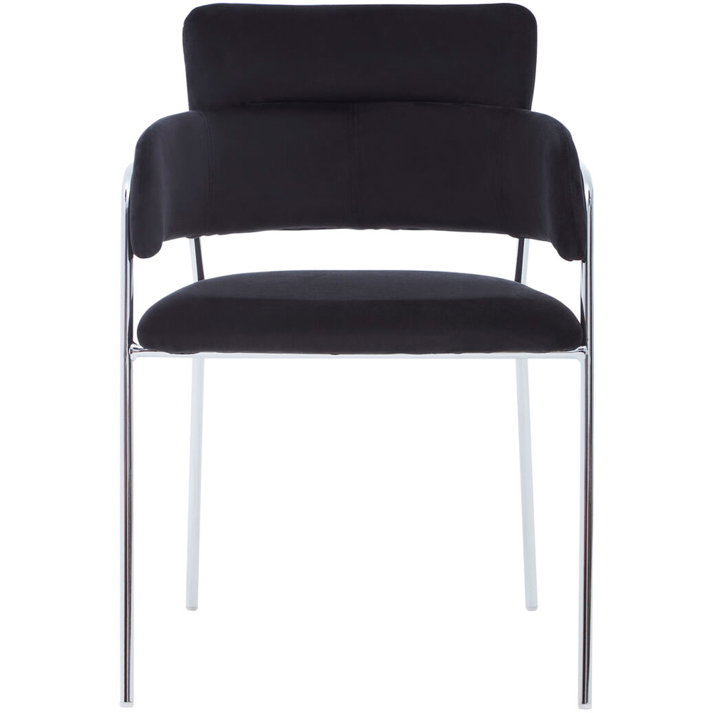 Premier Housewares Tamzin Black Velvet Dining Chair with Tubular Legs Image 4