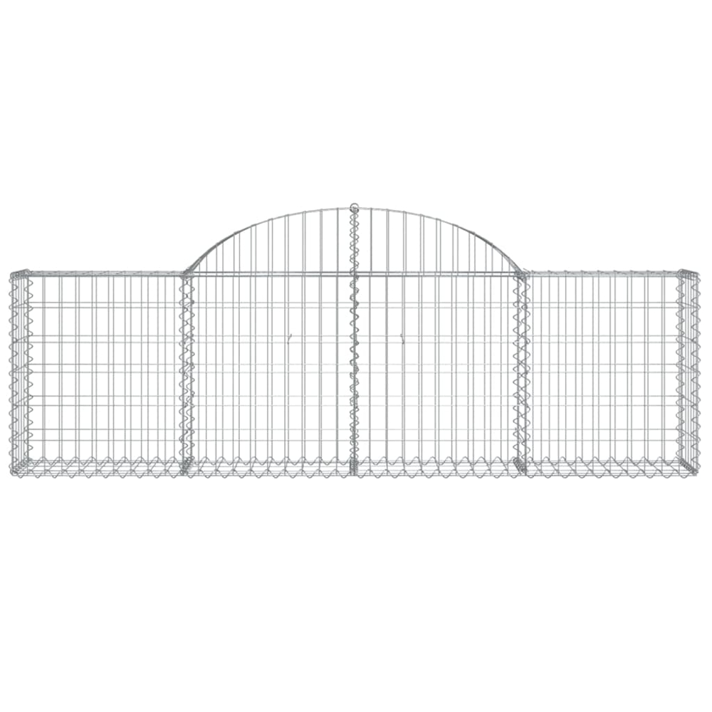 vidaXL Silver Galvanised Iron Arched Gabion Basket 200 x 30 x 60/80cm 14 Pack Image 4