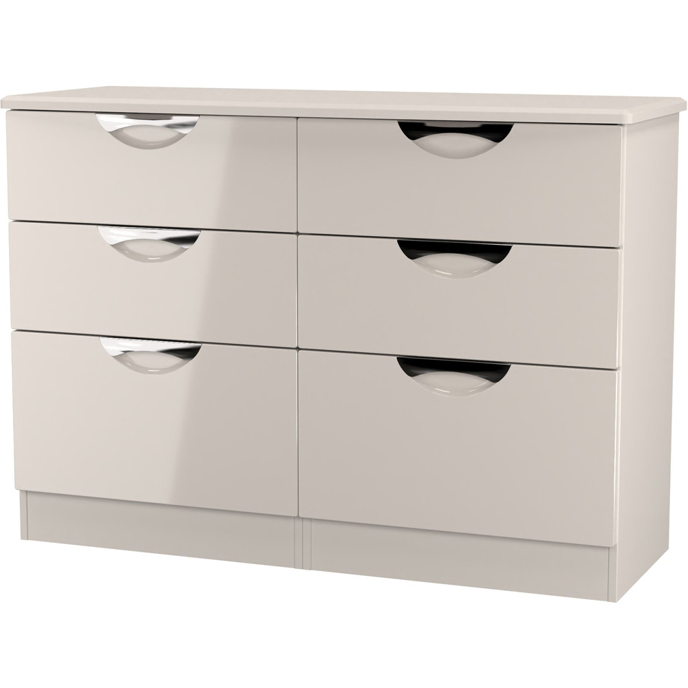 Crowndale Camden 6 Drawer Kashmir Gloss Wide Chest of Drawers Ready Assembled Image 3