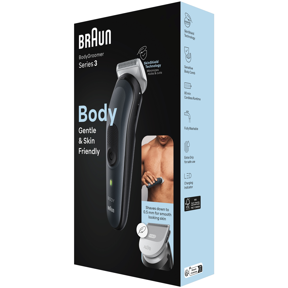 Braun BG 3350 Body Groomer 3 with 3 Combs Black Image 4