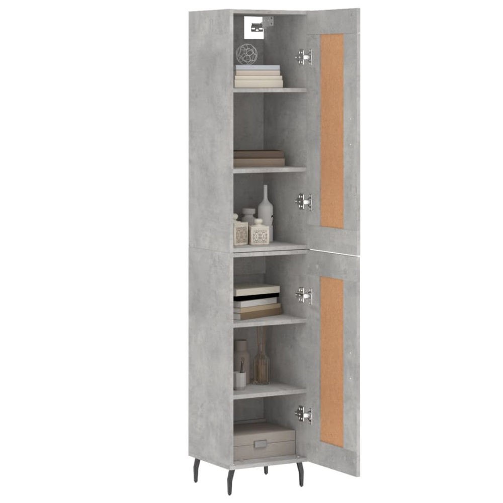 vidaXL 2 Door Concrete Grey Highboard Image 3