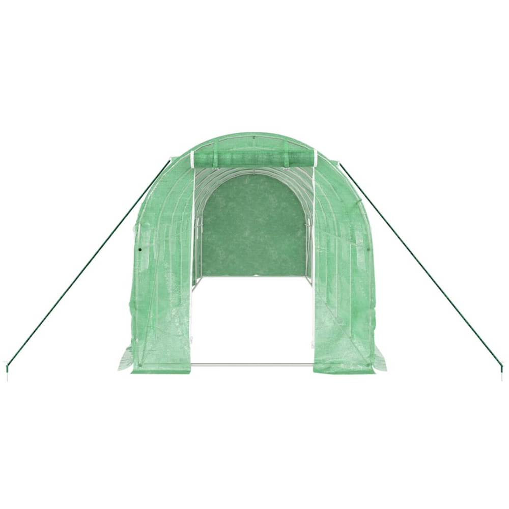 vidaXL Green Polyethylene Galvanised Steel Frame 19.6 x 6.5ft Greenhouse Image 3