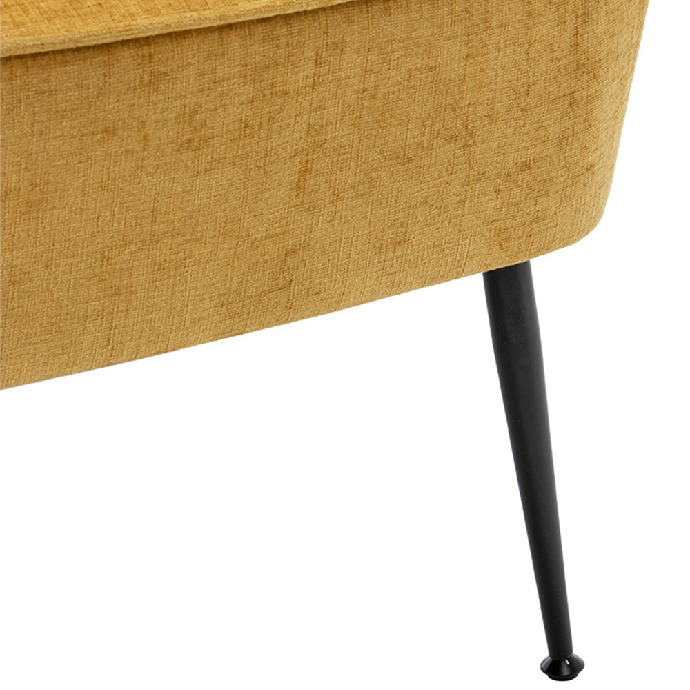 Living and Home Yellow Chenille Upholstered Leisure Chair with Armrests Image 6