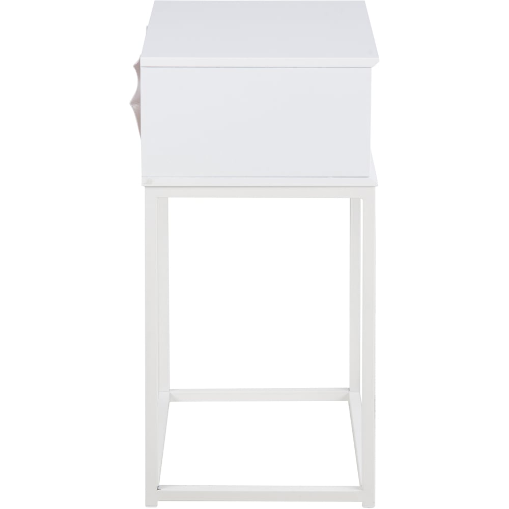 Florence Mitra Single White Drawer Bedside Table Image 4