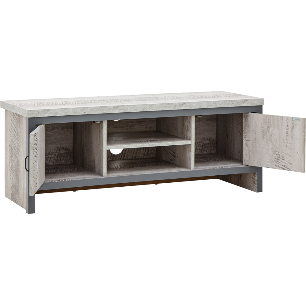 GFW Boston 2 Door 2 Shelf Grey TV Unit Image 4