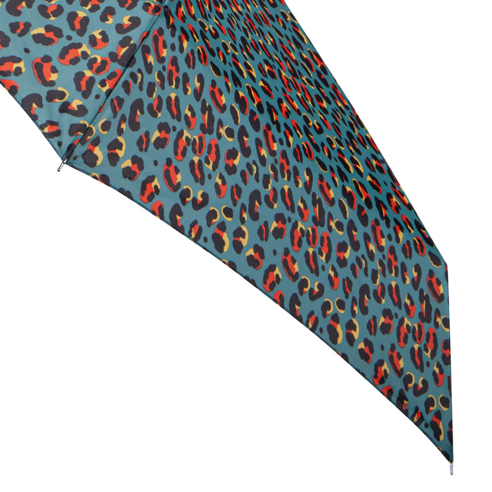 Wilko By Totes Teal Animal Print Compact Umbrella Image 6