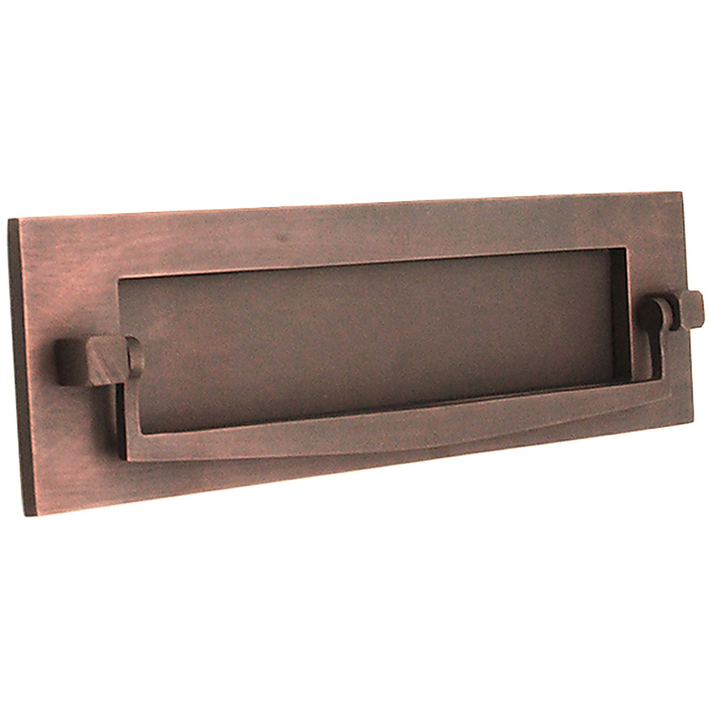 Spira Brass Regency Victorian Aged Bronze Postal Knocker Letter Plate 250mm Image 1