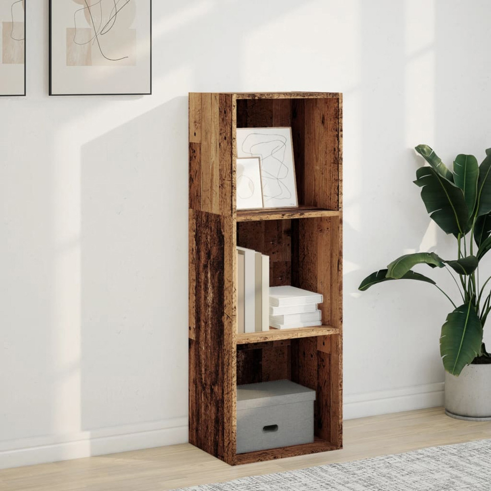 vidaXL 3 Shelf Old Wood Bookcase Image 7