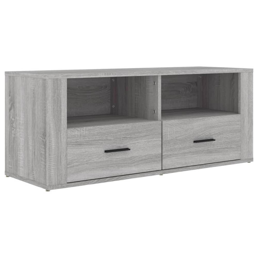 vidaXL 2 Drawer 2 Shelf Grey Sonoma TV Cabinet Image 2