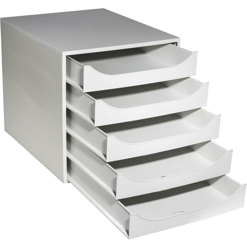 Exacompta EcoBox Office 5 Drawer Grey Desk Organiser Image 3