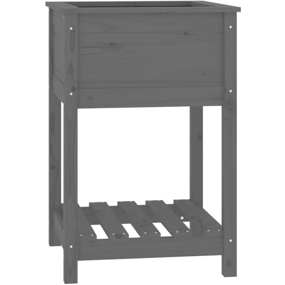 vidaXL Single Shelf Grey Solid Pine Wood Garden Planter 81 x 56 x 54cm Image 1
