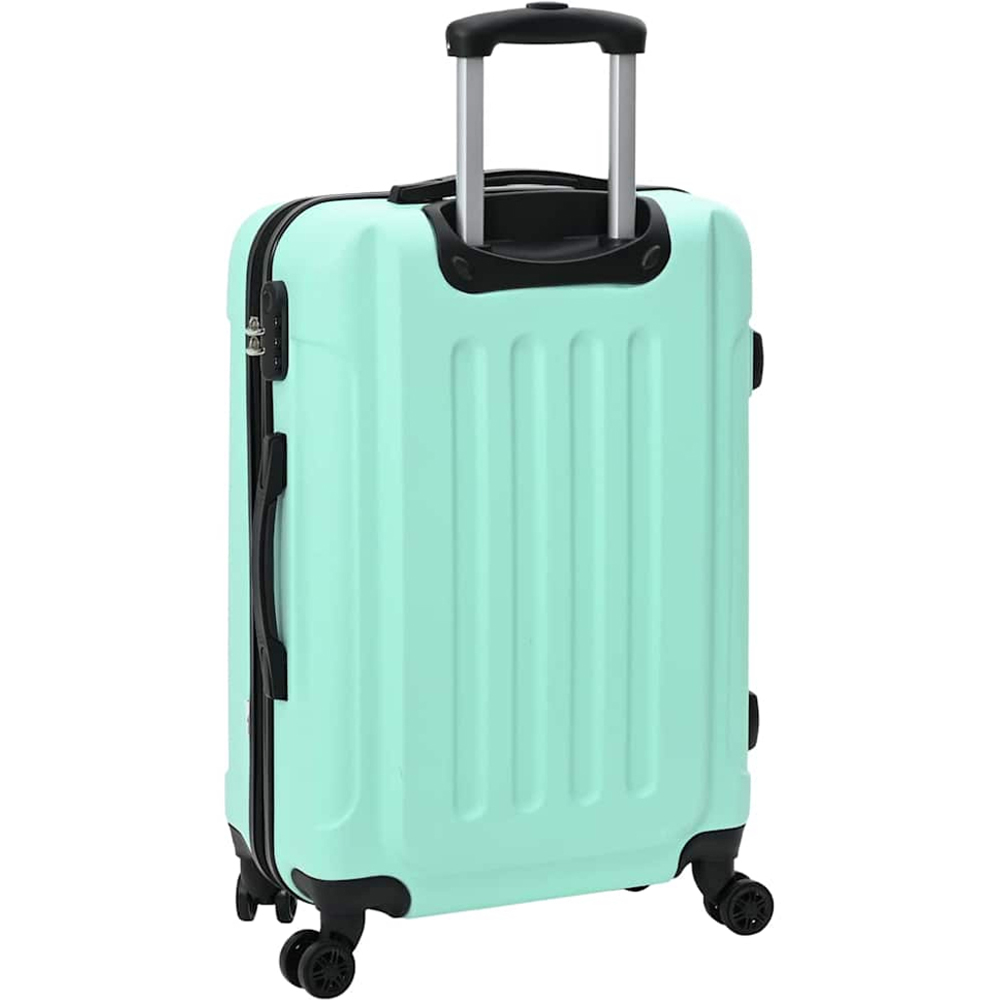 vidaXL Set of 3 Black Green Suitcases with Wheels Image 6