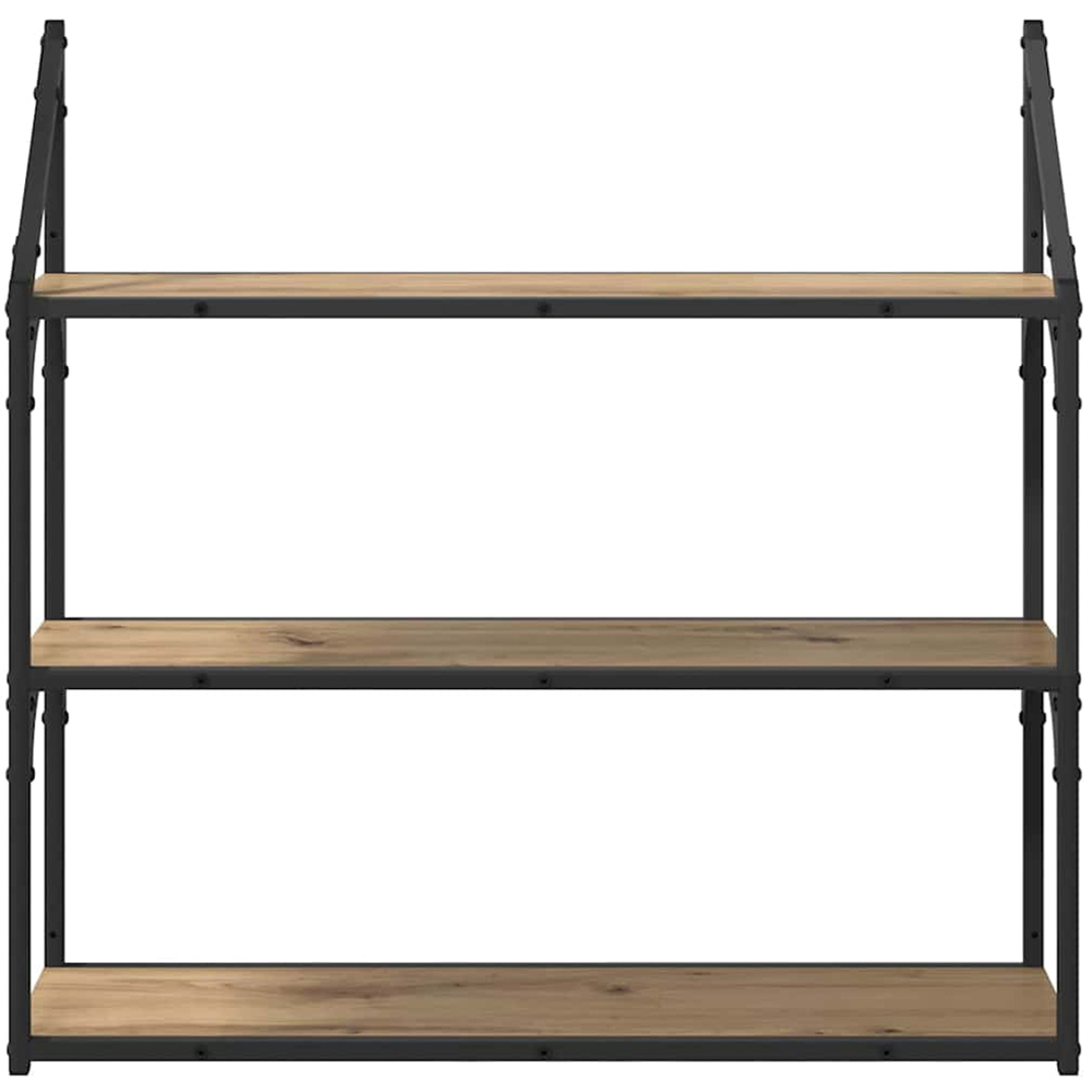 vidaXL 80cm 3 Shelf Artisan Oak Wall Shelf Image 4