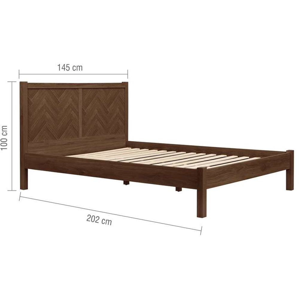 Herringford Double Walnut Chevron Bed Image 9