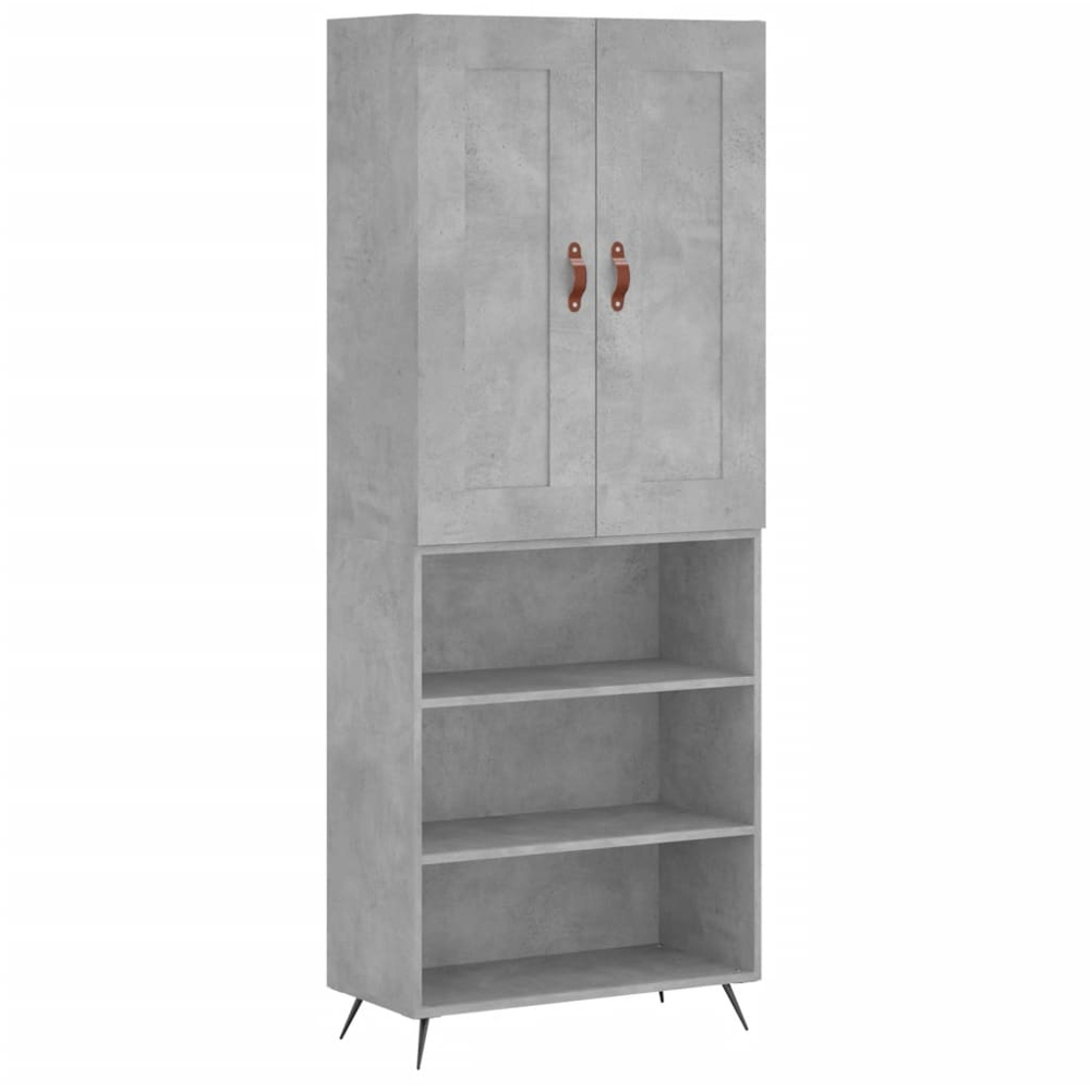vidaXL 2 Door 3 Shelf Concrete Grey Wide Highboard Image 2