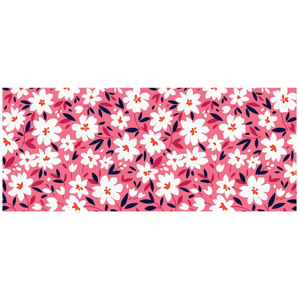 Warren Reed Designer White Flower Pattern Glass Bathroom Splashback 25 x 60cm Image 2