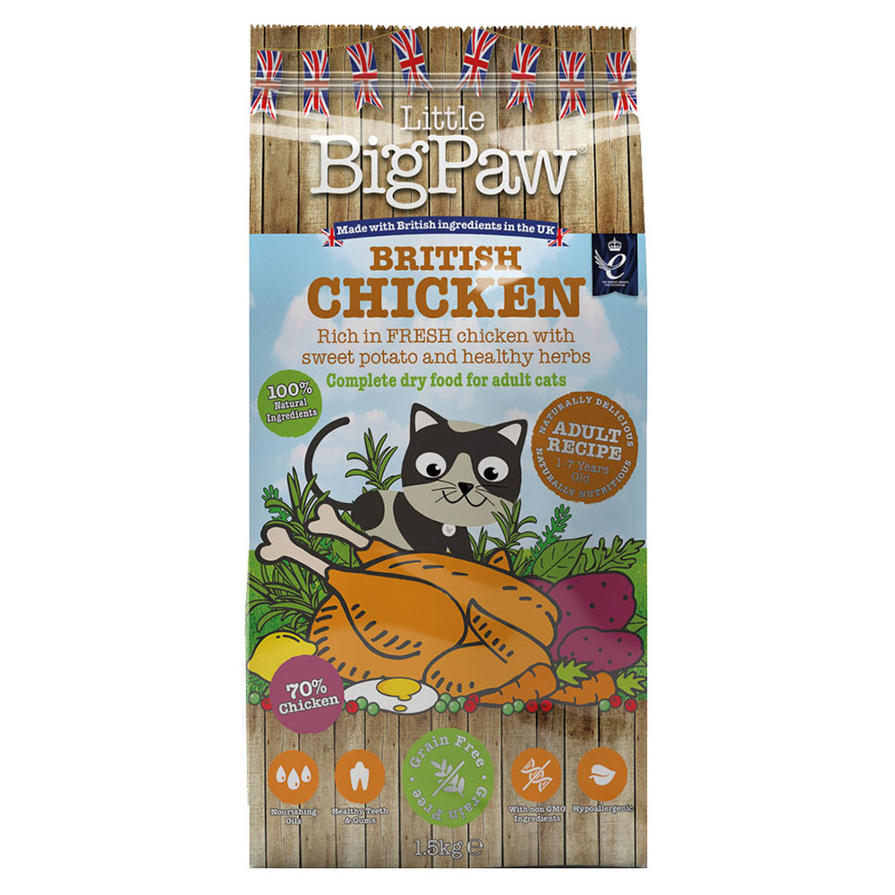 Little BigPaw Chicken Dry Cat Food 1.5kg Image 1