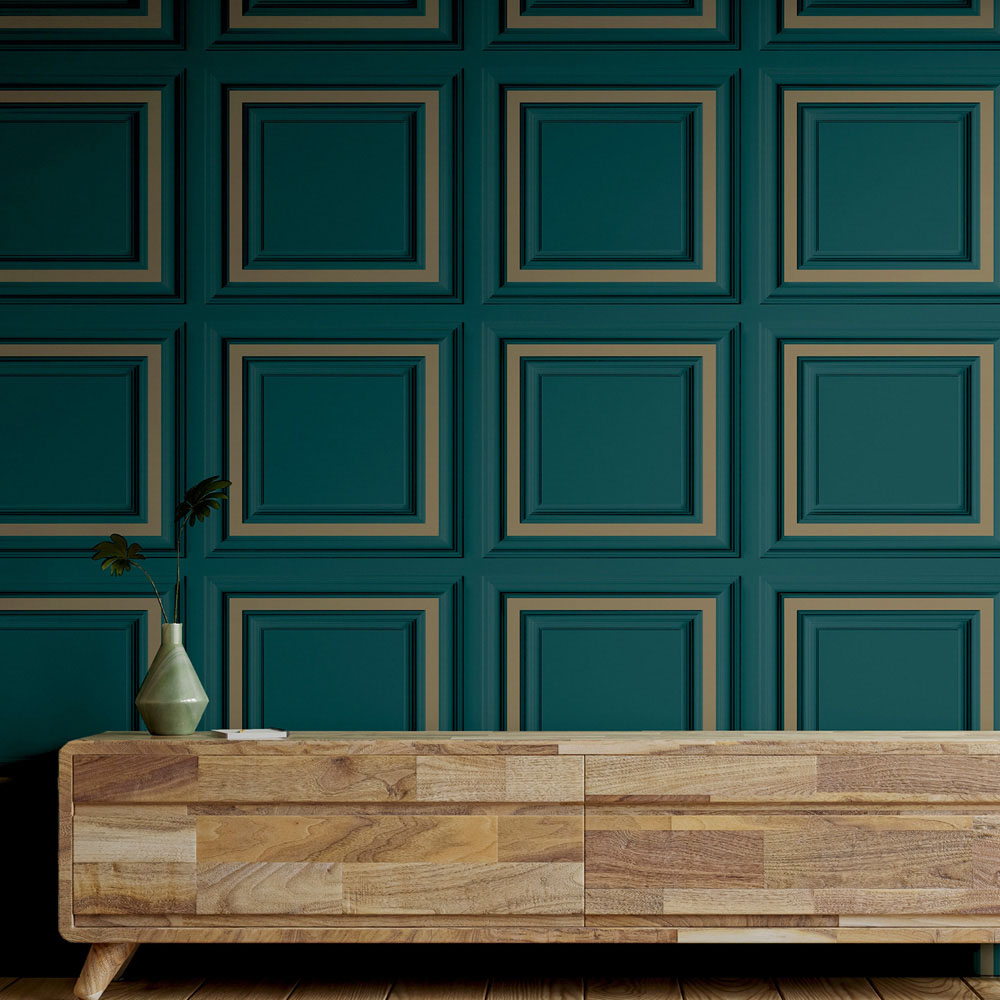 Arthouse Stately Panel Emerald Green Wallpaper Image 3