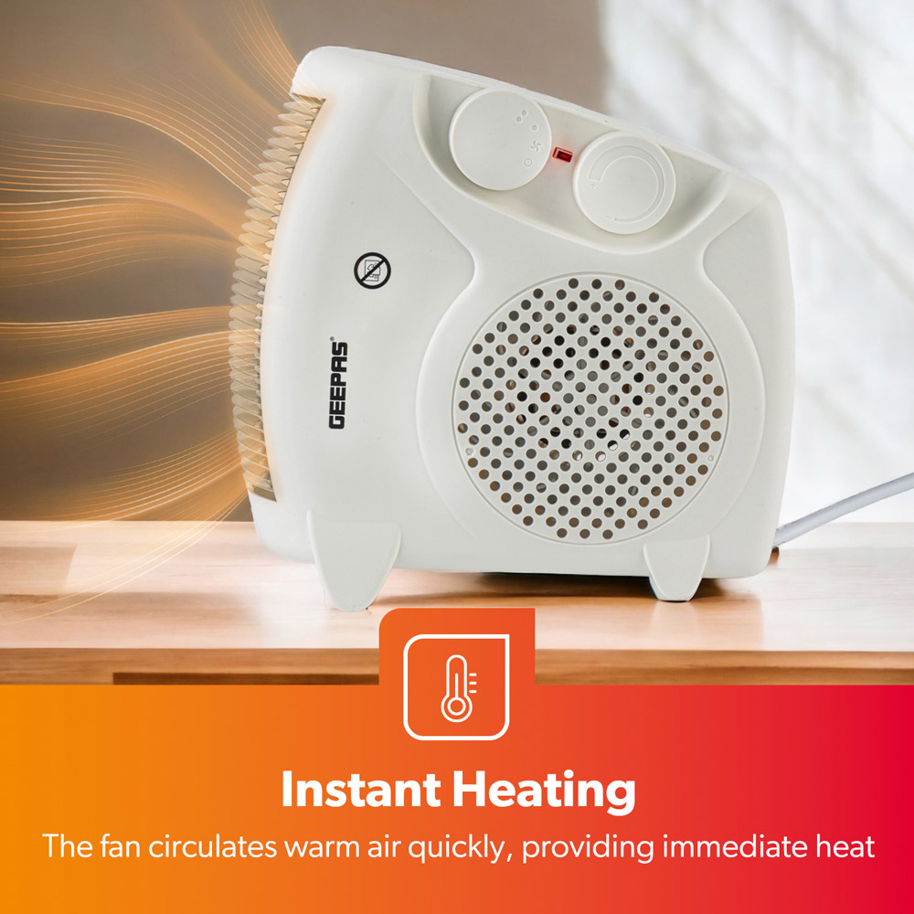 Geepas White Portable Fan Heater 2000W Image 5
